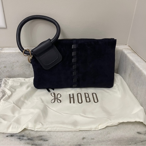 HOBO Handbags - Hobo Sable Wristlet Suede in Navy